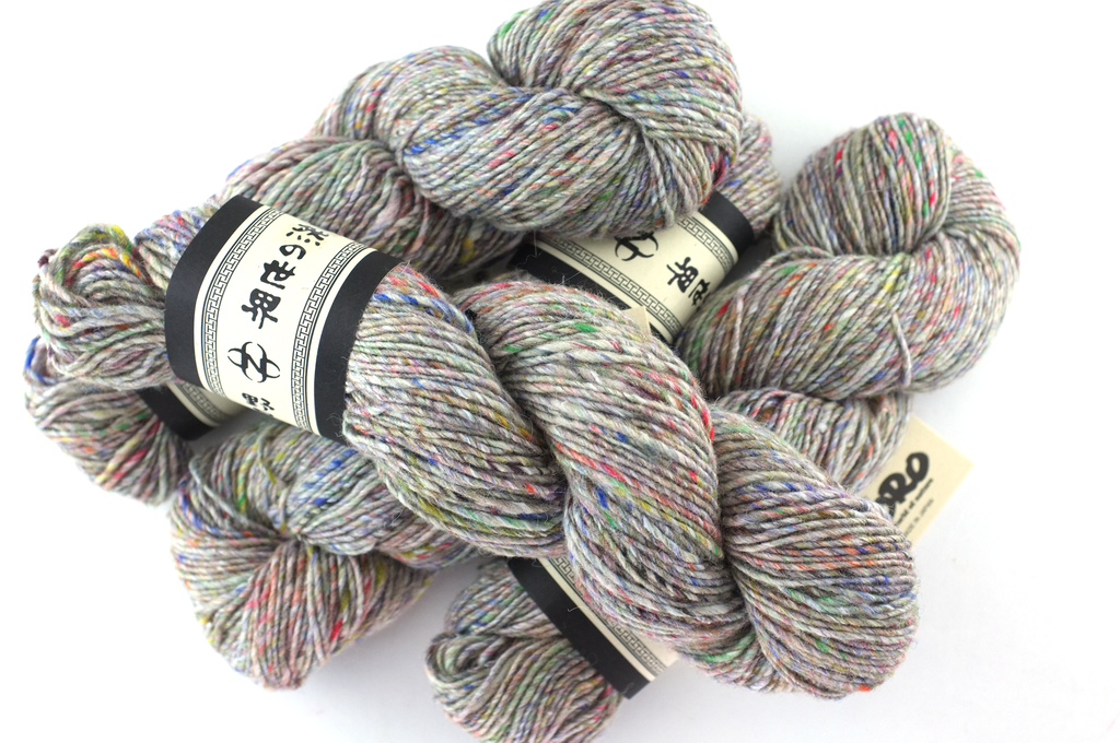 Noro Madara Color 01, wool silk alpaca, worsted weight knitting yarn, beige-gray tweed