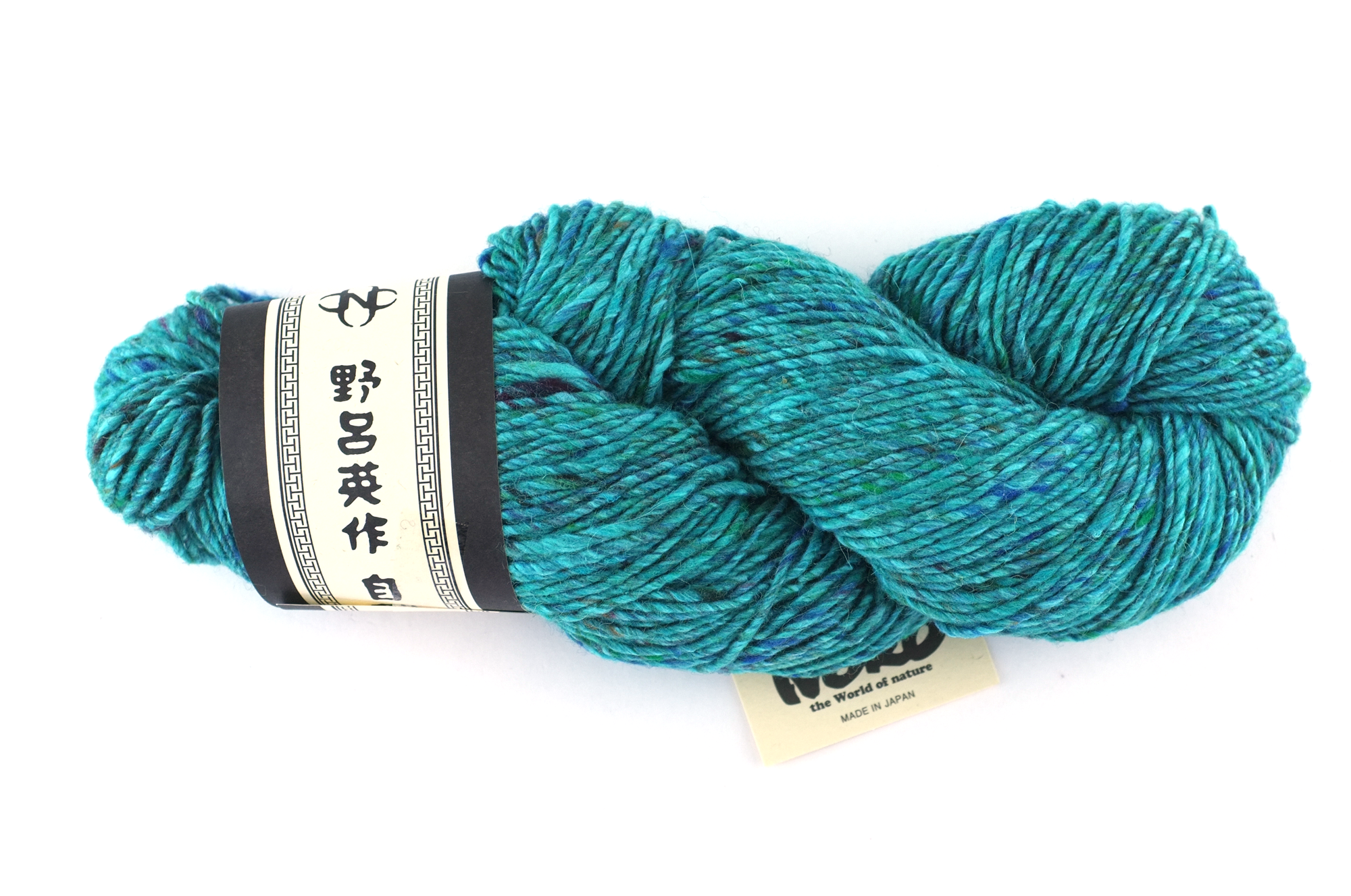 Noro Madara Color 26, Onsen, wool silk alpaca, worsted weight knitting yarn, teal tweed