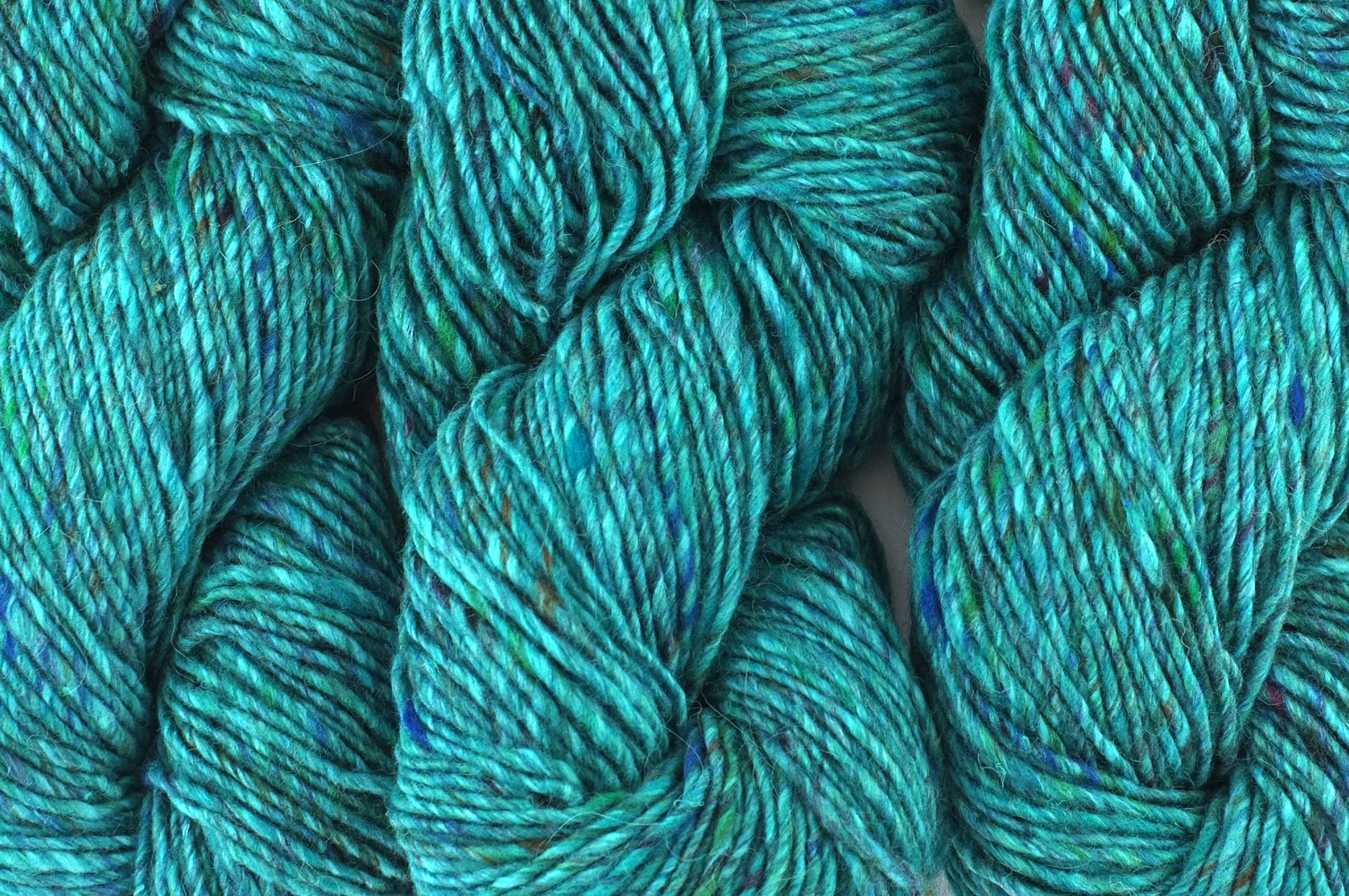 Noro Madara Color 26, Onsen, wool silk alpaca, worsted weight knitting yarn, teal tweed