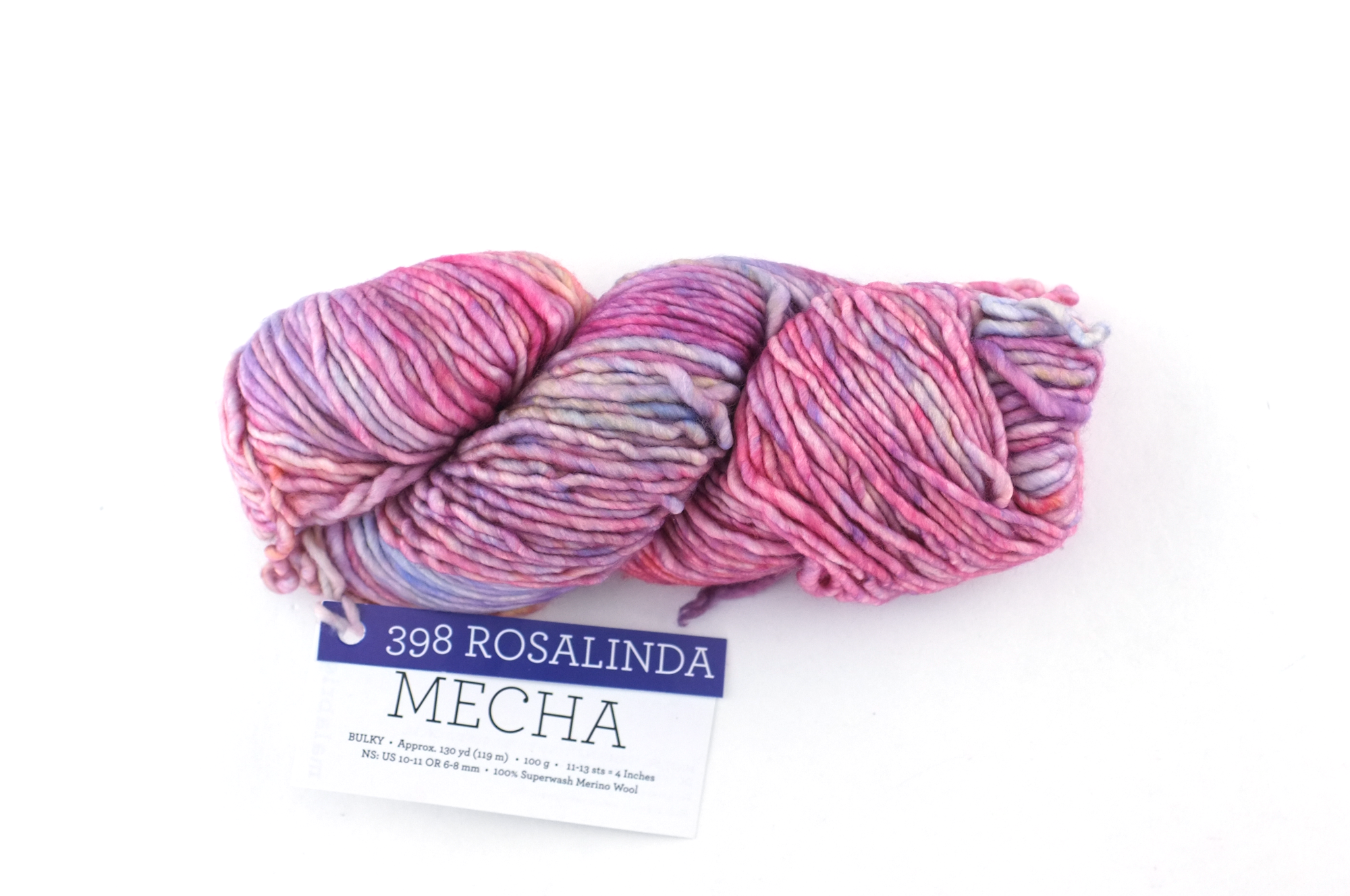 Malabrigo Mecha in color Rosalinda, Merino Wool Bulky Weight Knitting Yarn, pastel pinks, peaches, #398 from Purple Sage Yarns