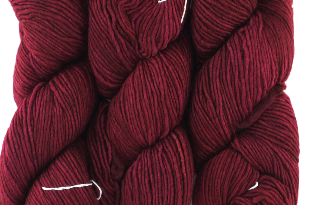 Malabrigo Worsted in color Pagoda, #023, Merino Wool Aran Weight Knitting Yarn, dark red