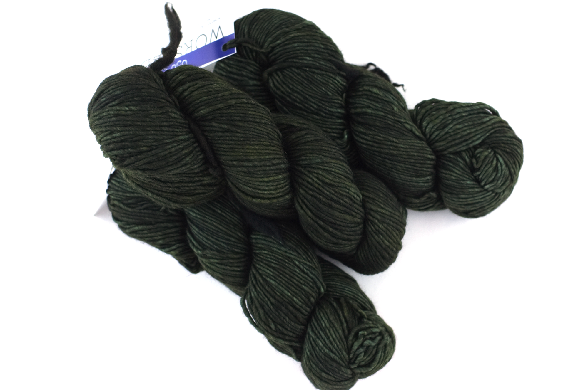 Malabrigo Worsted in color Olive, #056, Merino Wool Aran Weight Knitting Yarn, deep olive green