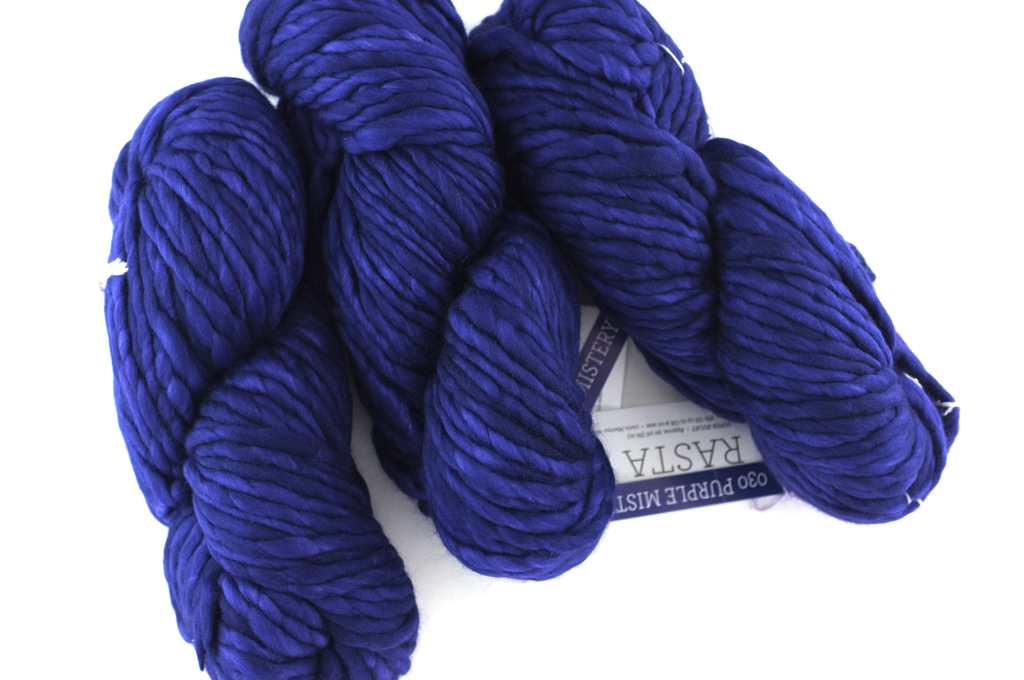 Malabrigo Rasta in color Purple Mystery, Merino Wool Super Bulky Knitting Yarn, darkest purple, #030