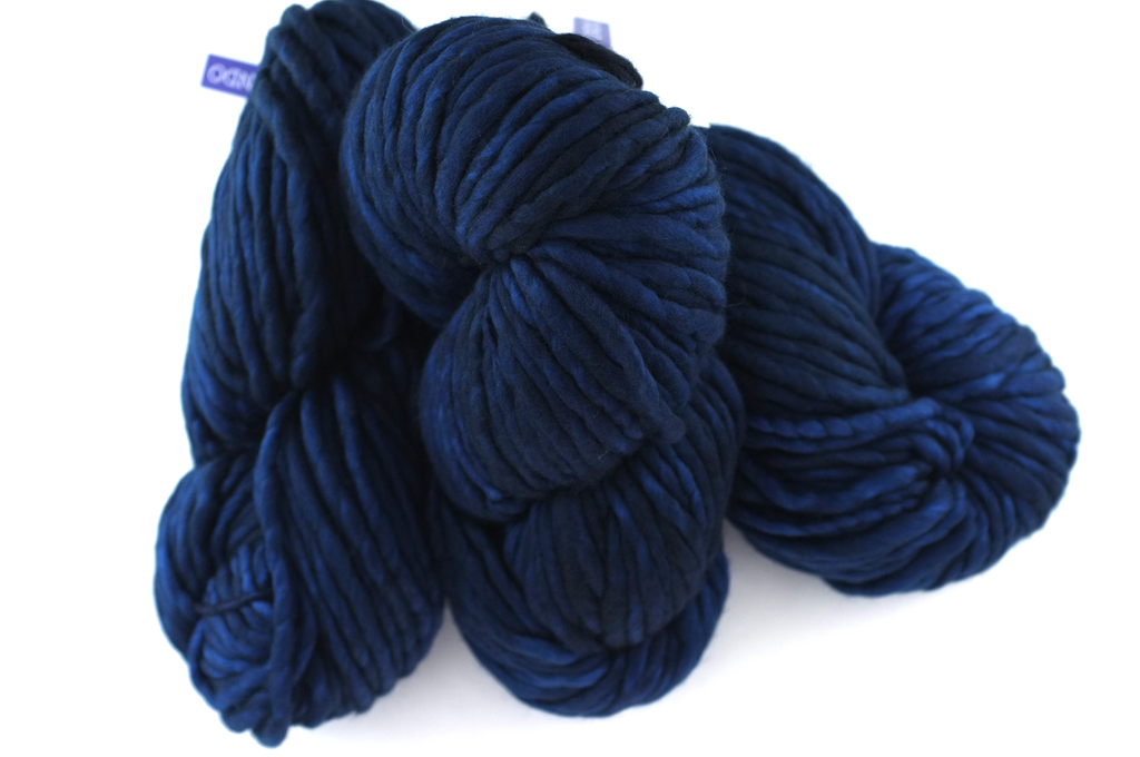 Malabrigo Rasta in color Azul Profundo, Merino Wool Super Bulky Knitting Yarn, deep blues, #150 from Purple Sage Yarns