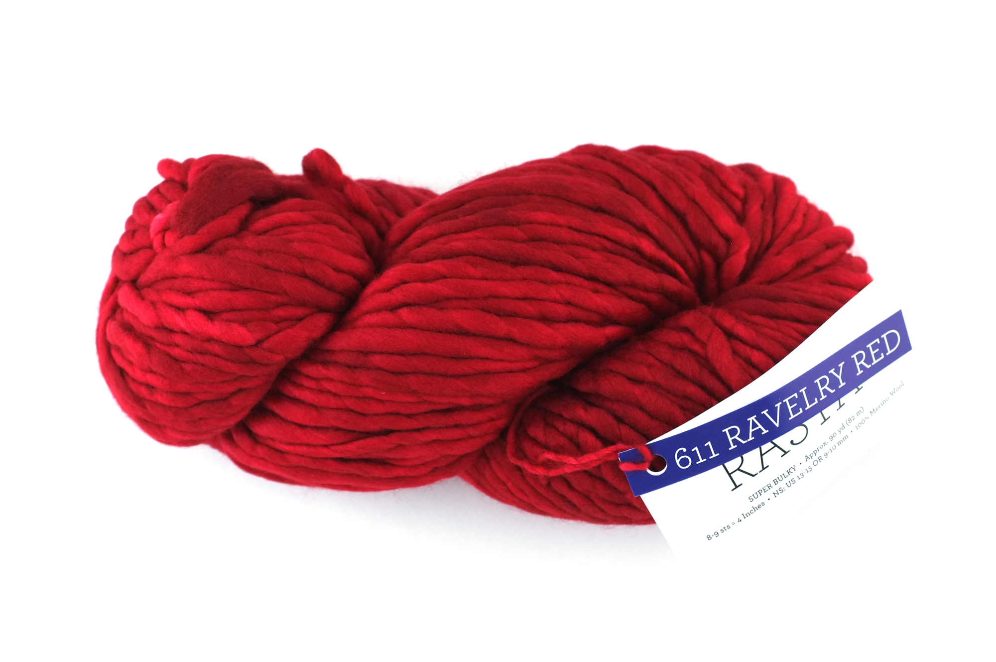 Malabrigo Rasta in color Ravelry Red, Merino Wool Super Bulky Knitting Yarn, classic red, #611