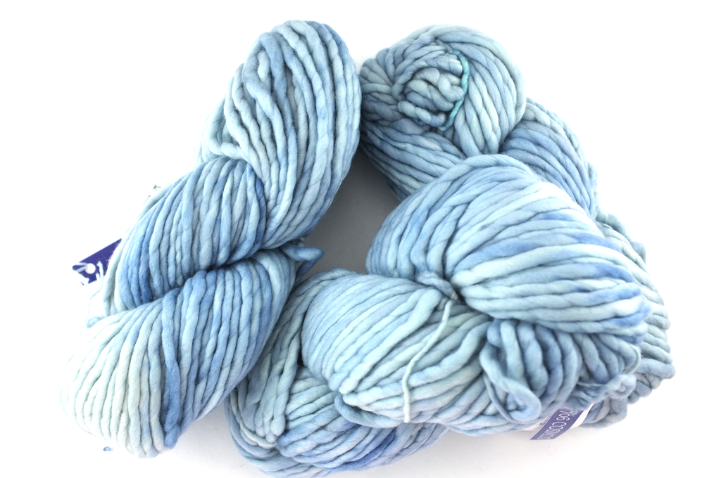 Malabrigo Rasta in color Cosmos, Merino Wool Super Bulky Knitting Yarn, soft baby blue, #706 from Purple Sage Yarns
