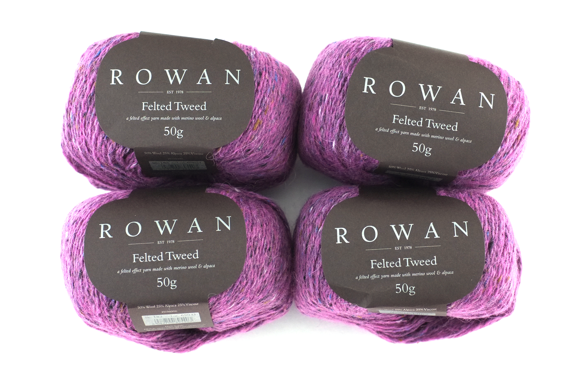 Rowan Felted Tweed Peony 183, magenta pink, merino, alpaca, viscose knitting yarn