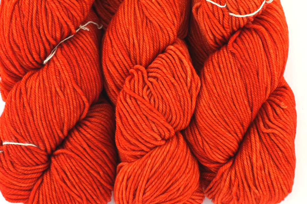 Malabrigo Rios in color Glazed Carrot, merino wool worsted weight knitting yarn, orange, #016