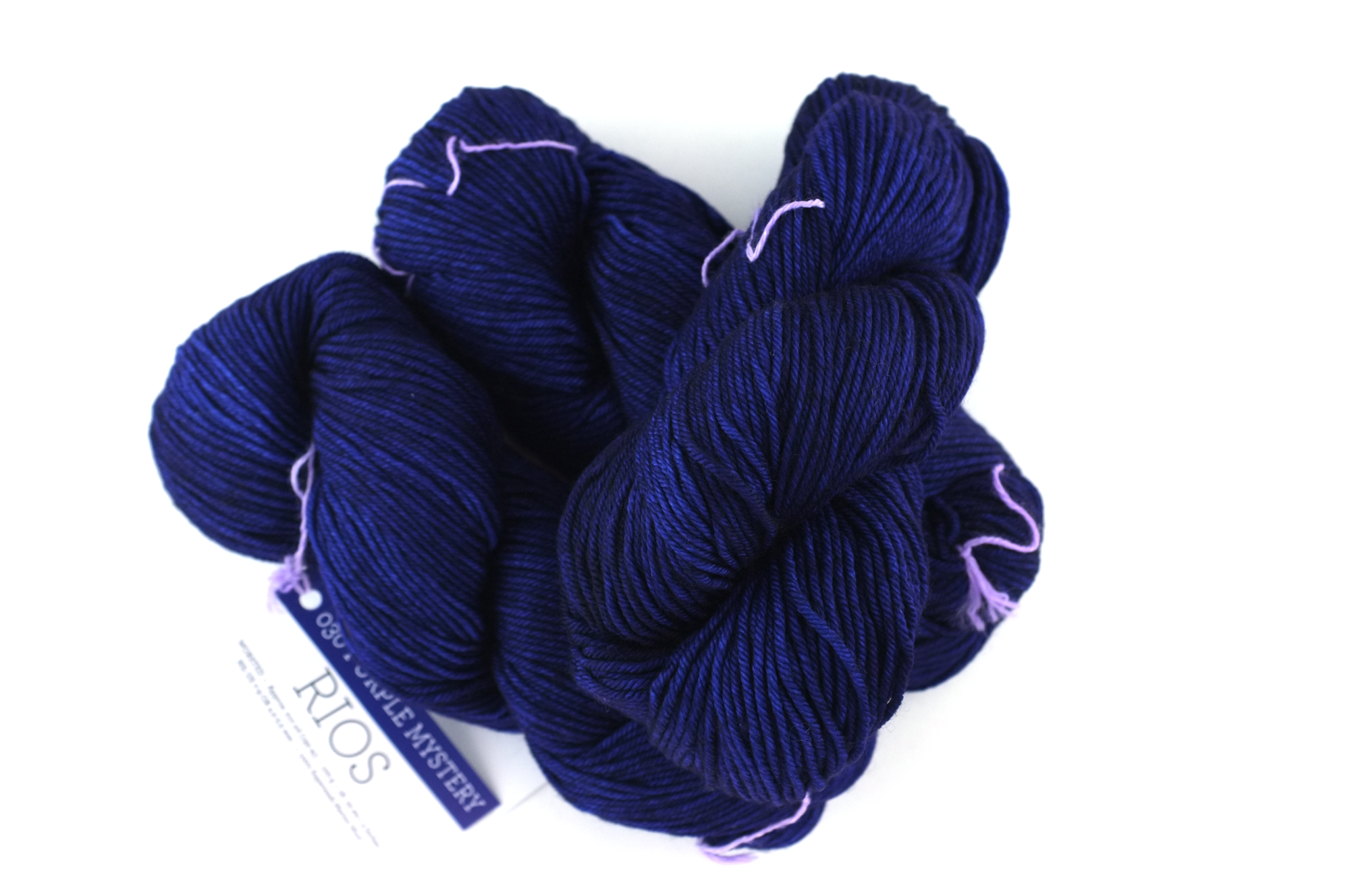 Malabrigo Rios in color Purple Mystery, Worsted Weight Superwash Merino Wool Knitting Yarn, darkest purple, #030