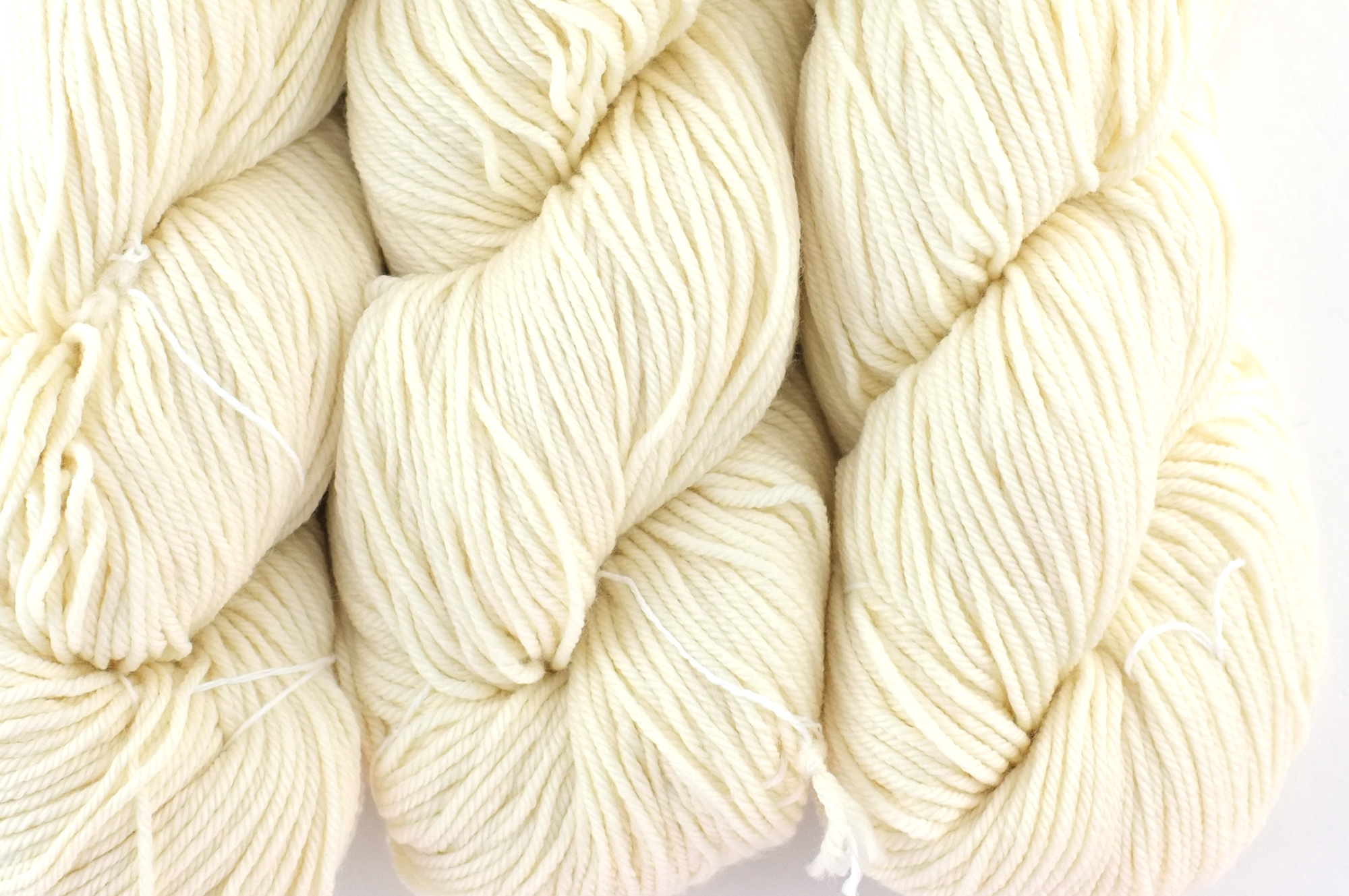 Malabrigo Rios in color Natural, merino wool worsted weight knitting yarn, off white, #063