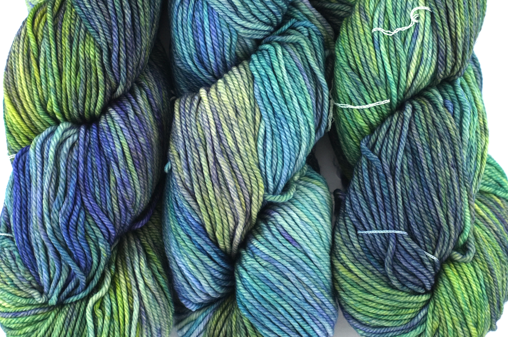 Malabrigo Rios in color Indiecita, Merino Wool Worsted Weight Knitting Yarn, blues, aquas, seaweed, #416