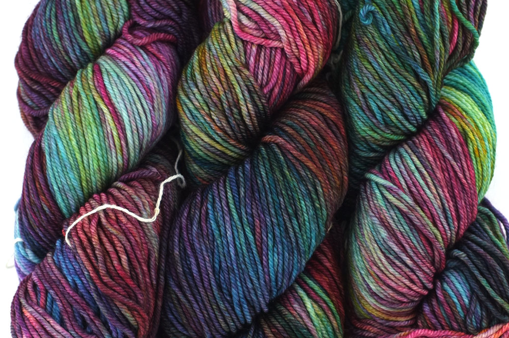 Malabrigo Rios in color Liquidambar, Merino Wool Worsted Weight Knitting Yarn, rust, teal, #618