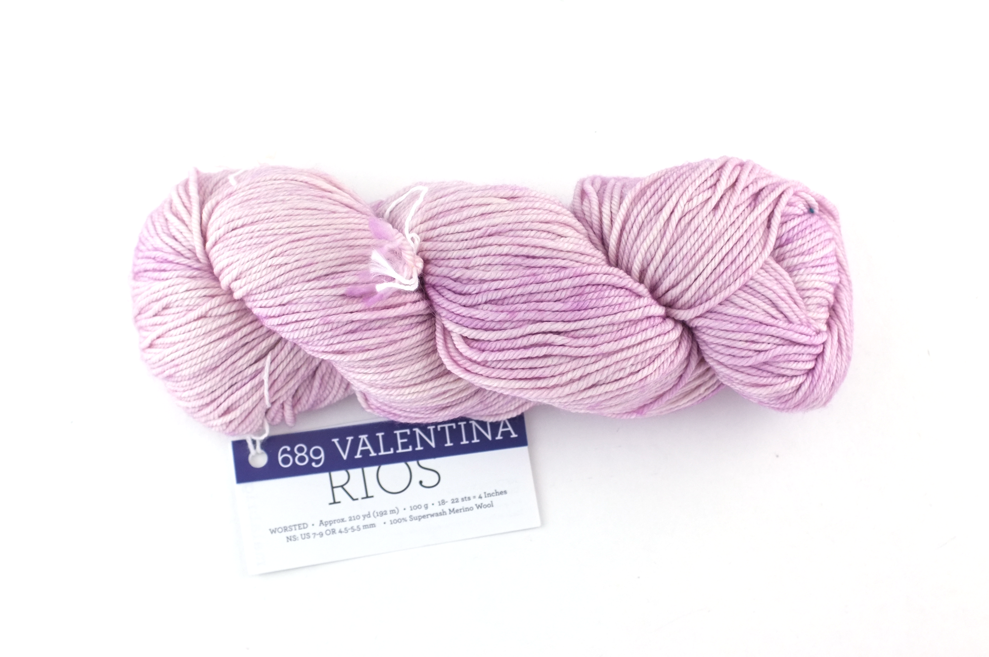 Malabrigo Rios in color Valentina, Worsted Weight Superwash Merino Wool Knitting Yarn, light pink, #689 from Purple Sage Yarns