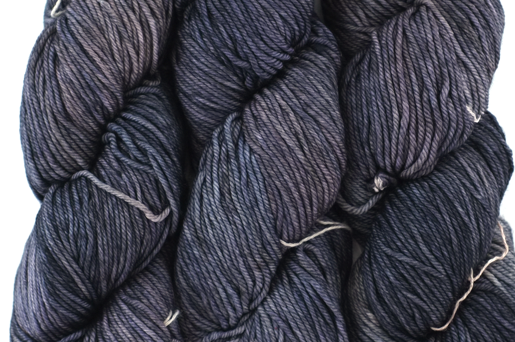 Malabrigo Rios in color Nimbus Gray, Merino Wool Worsted Weight Knitting Yarn, gray shades, #844 from Purple Sage Yarns