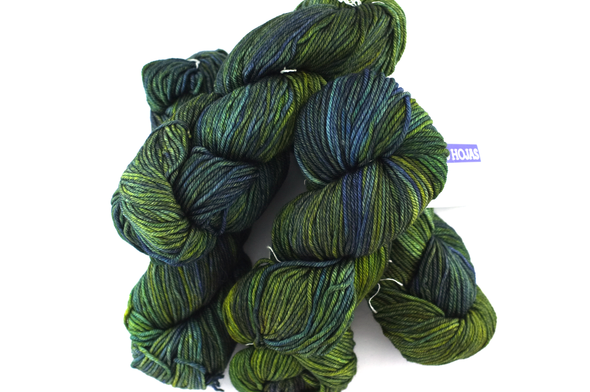 Malabrigo Rios in color Hojas, Merino Wool Worsted Weight Knitting Yarn, leafy greens, #880