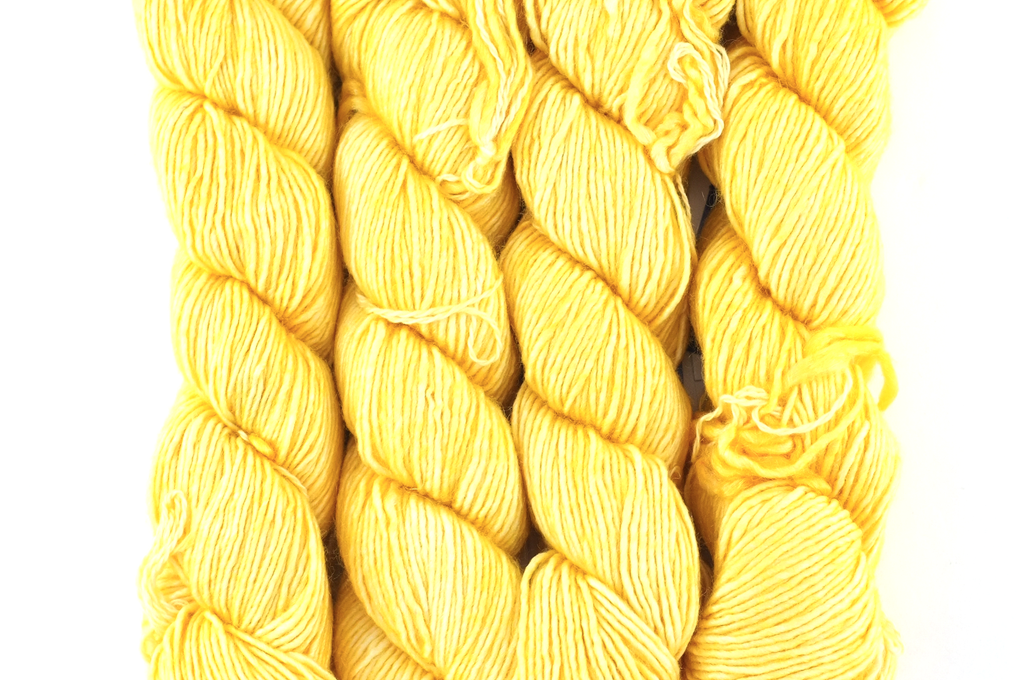 Malabrigo Silky Merino in color Pollen, DK Weight Silk and Merino Wool Knitting Yarn, soft yellow, #019