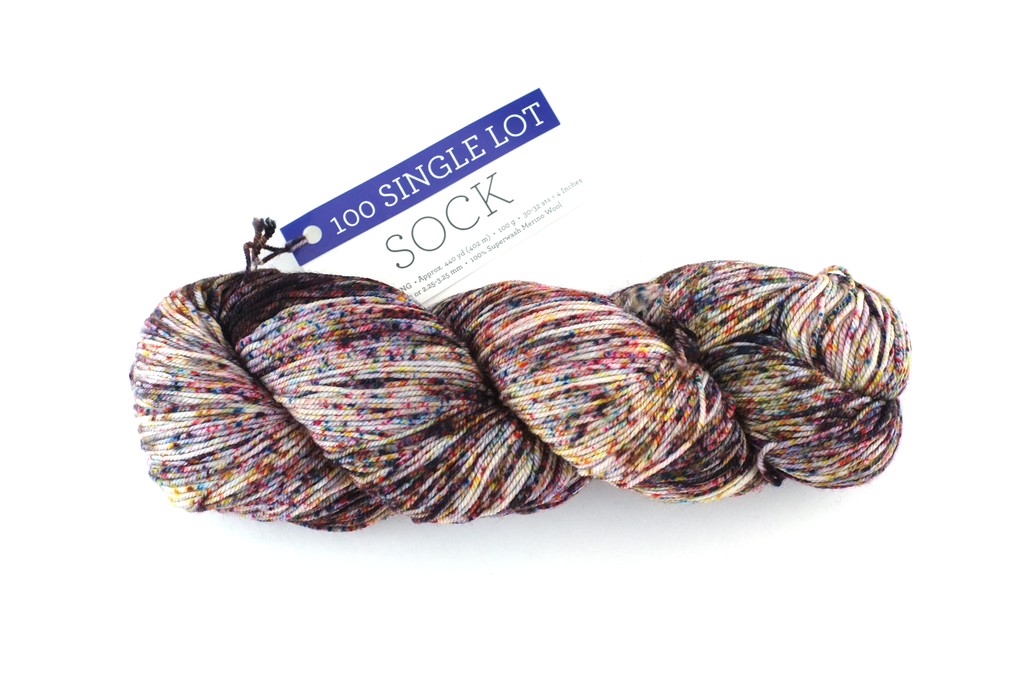 Malabrigo Sock sample, speckles on off white, Fingering Weight Merino Wool Knitting Yarn, single lot sale