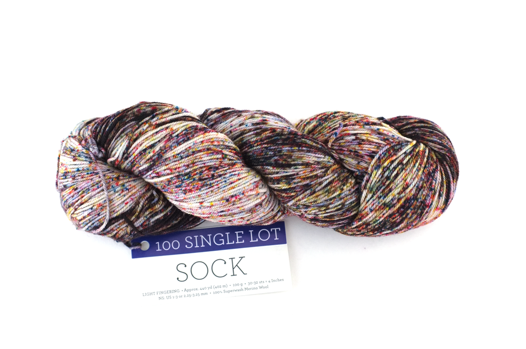 Malabrigo Sock sample, speckles on off white, Fingering Weight Merino Wool Knitting Yarn, single lot sale