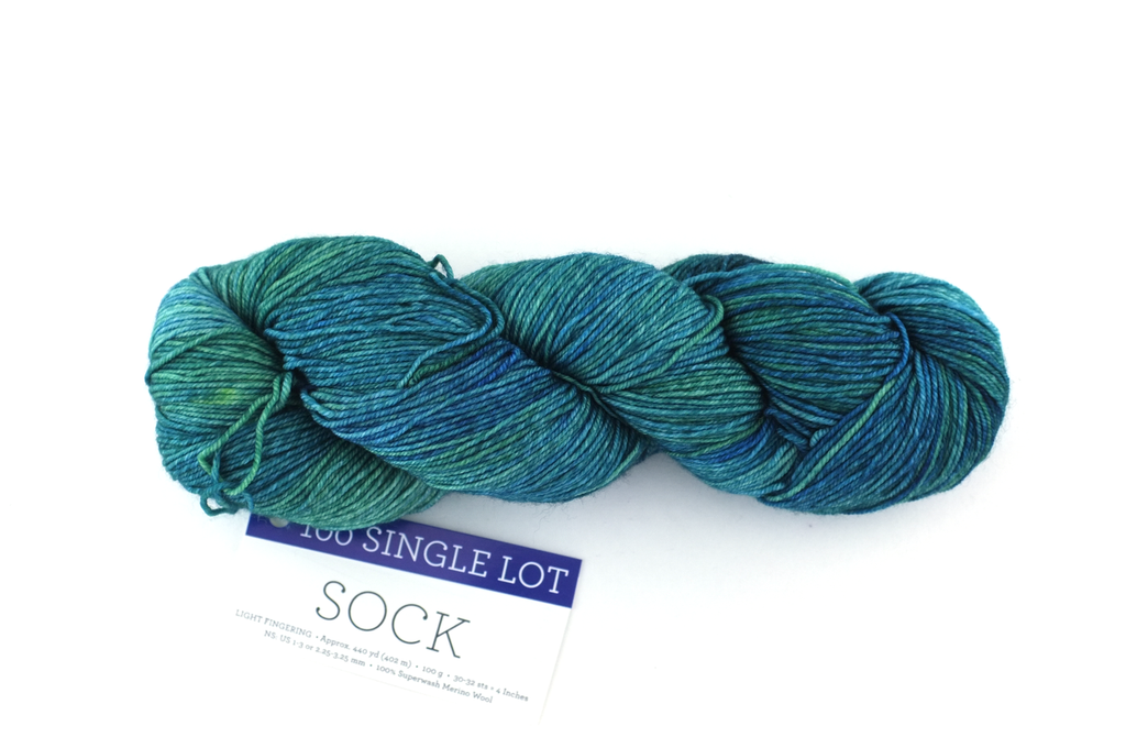 Malabrigo Sock sample, teals and green, Fingering Weight Merino Wool Knitting Yarn, single lot sale