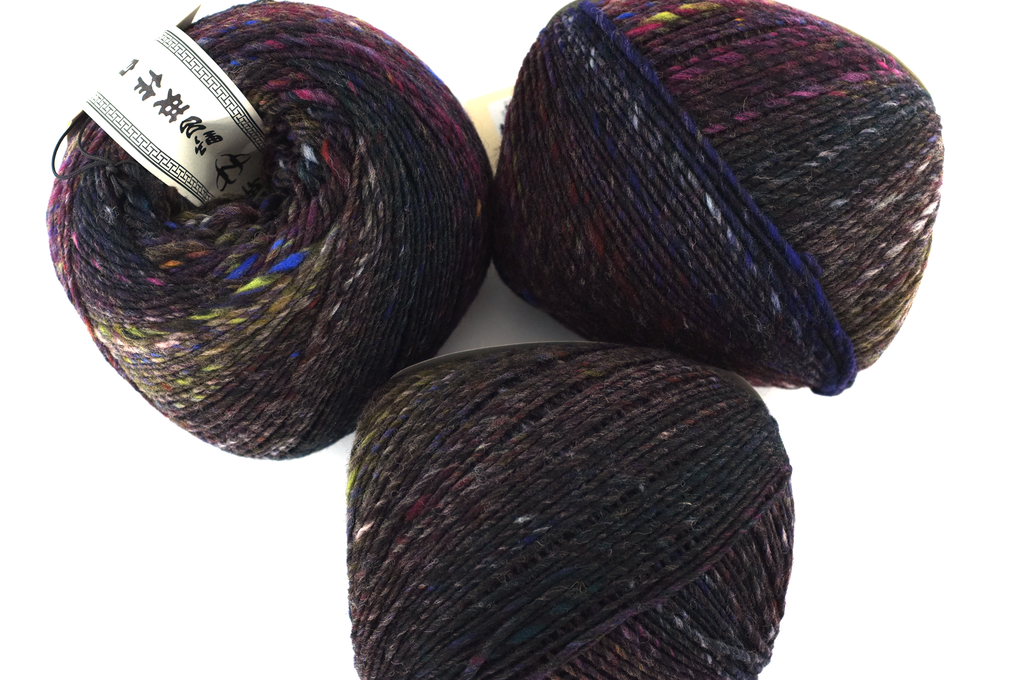 Noro Viola color 007, aran weight knitting yarn, dragon skeins, deep mix, Kosai, 100% wool from Purple Sage Yarns