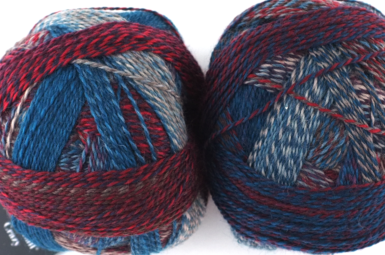 Crazy Zauberball, self striping sock yarn, color 1507 Autumn Wind, fingering weight yarn, teal, dark red