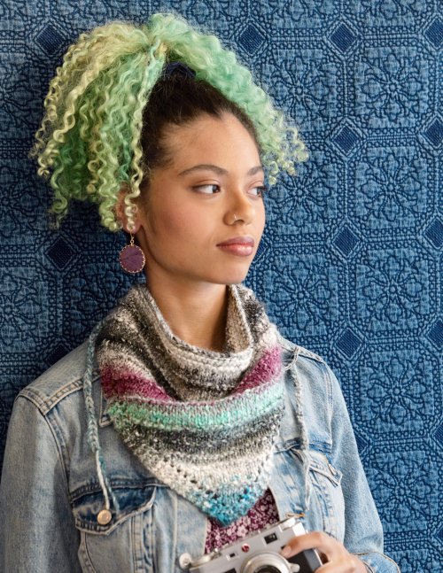 Knit Bandana with Noro Silk Garden free digital knitting pattern