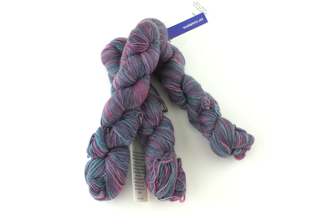 Malabrigo Lace in color Cuarenta, Lace Weight Merino Wool Knitting Yarn, pinks, blues, purple, #237 - Purple Sage Yarns