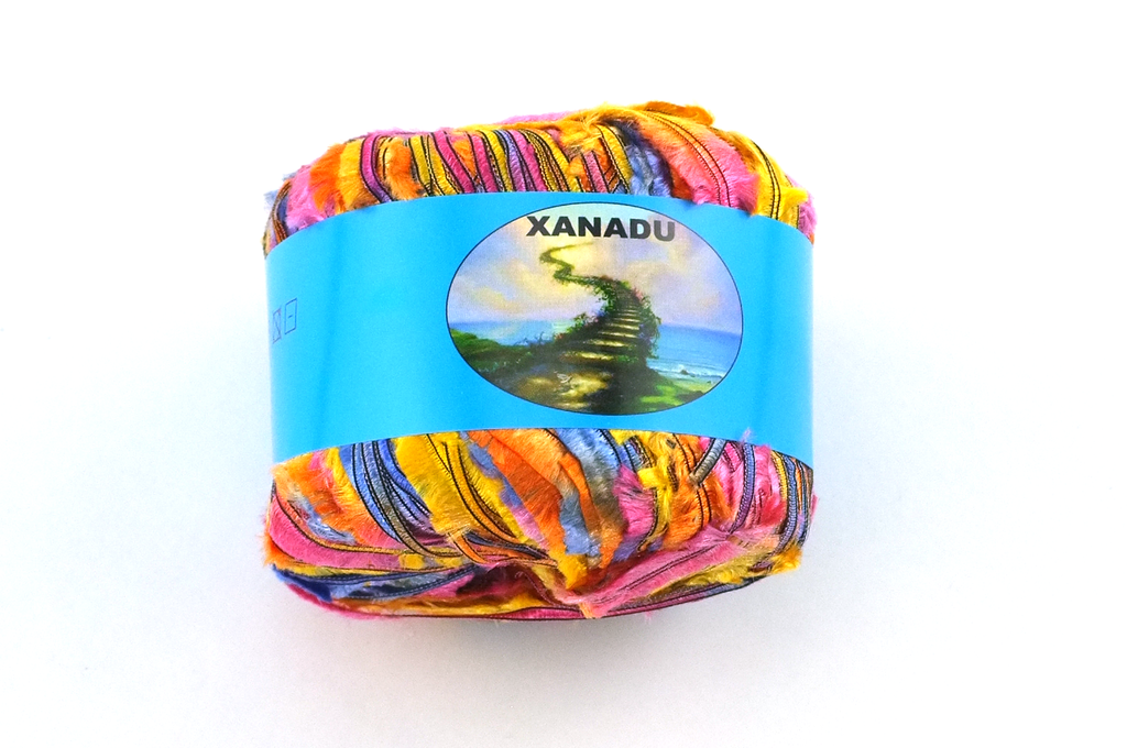 Xanadu party colored tape yarn from Purple Sage Yarns