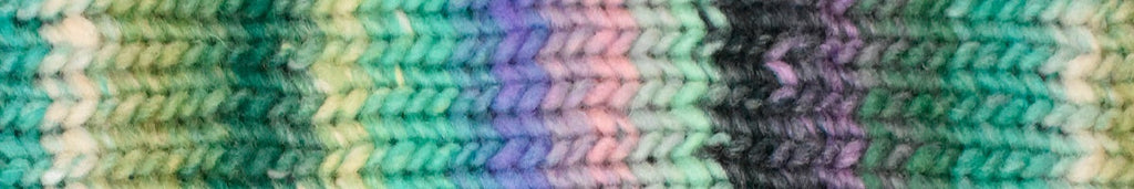 Noro Kureyon Color 449, Worsted Weight 100% Wool Knitting Yarn, soft periwinkle, bright greens from Purple Sage Yarns