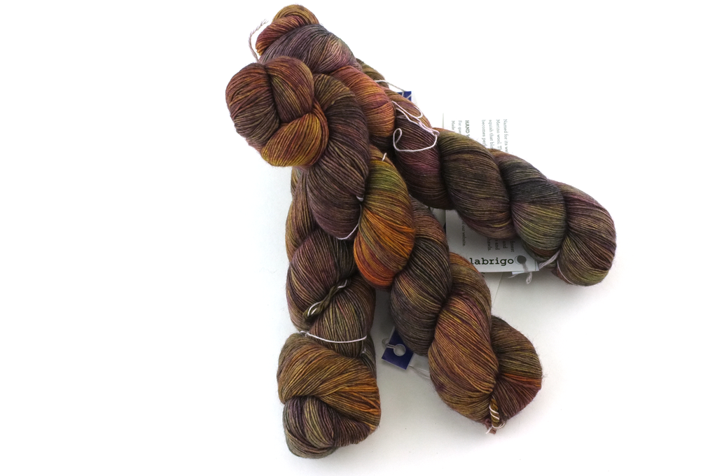 Malabrigo Lace in color Piedras, Lace Weight Merino Wool Knitting Yarn, rust, brown, wheat, #862 - Purple Sage Yarns