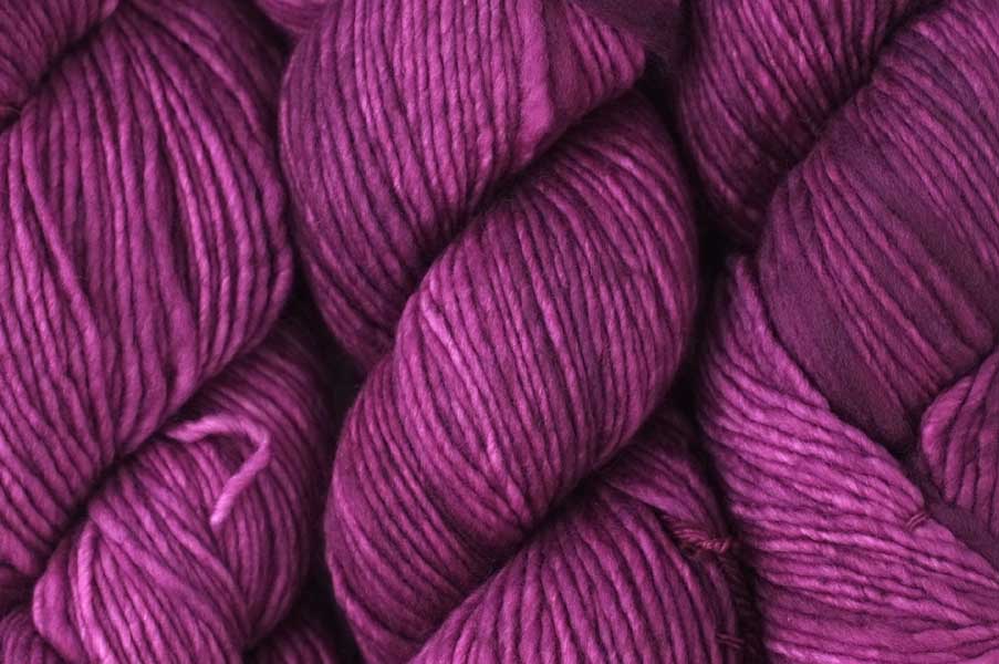Malabrigo Worsted in color Hollyhock, #148, Merino Wool Aran Weight Knitting Yarn, intense magenta - Purple Sage Yarns