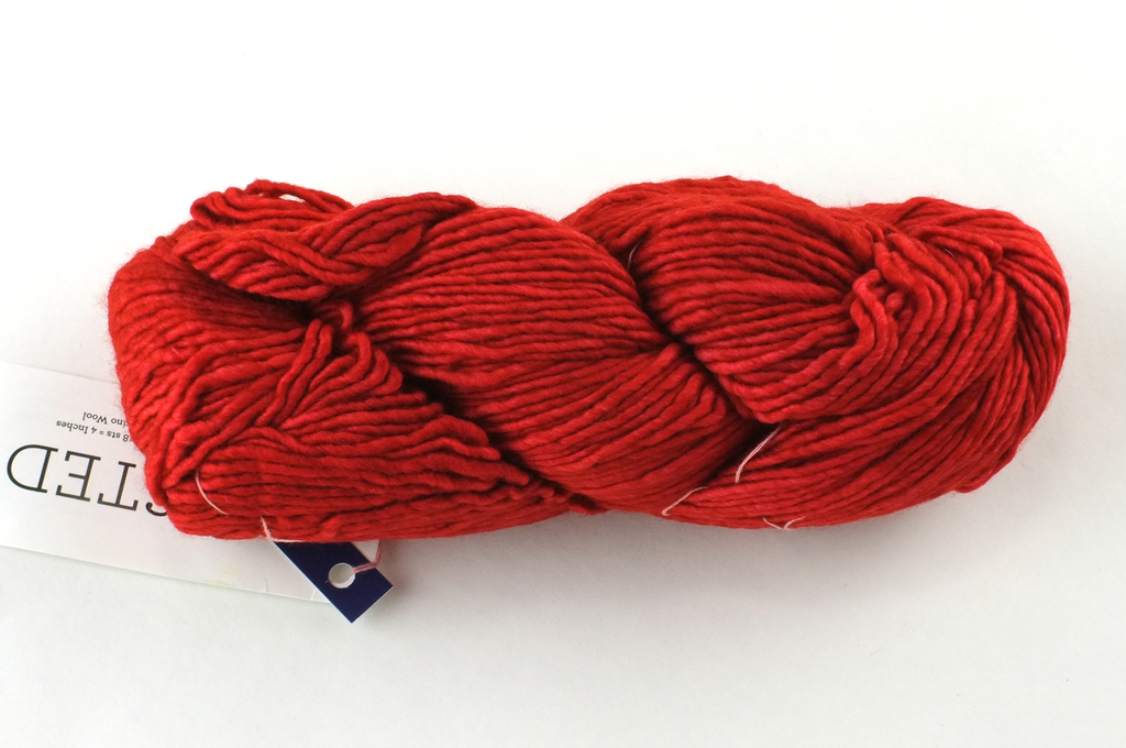 Malabrigo Worsted in color Sealing Wax, #102, Merino Wool Aran Weight Knitting Yarn, rich red - Purple Sage Yarns