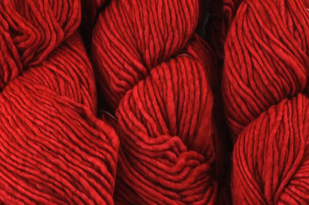 Malabrigo Worsted in color Sealing Wax, #102, Merino Wool Aran Weight Knitting Yarn, rich red - Purple Sage Yarns