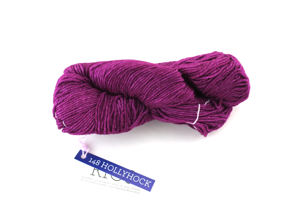 Malabrigo Rios in color Hollyhock, Merino Wool Worsted Weight Knitting Yarn, intense magenta, #148 - Purple Sage Yarns