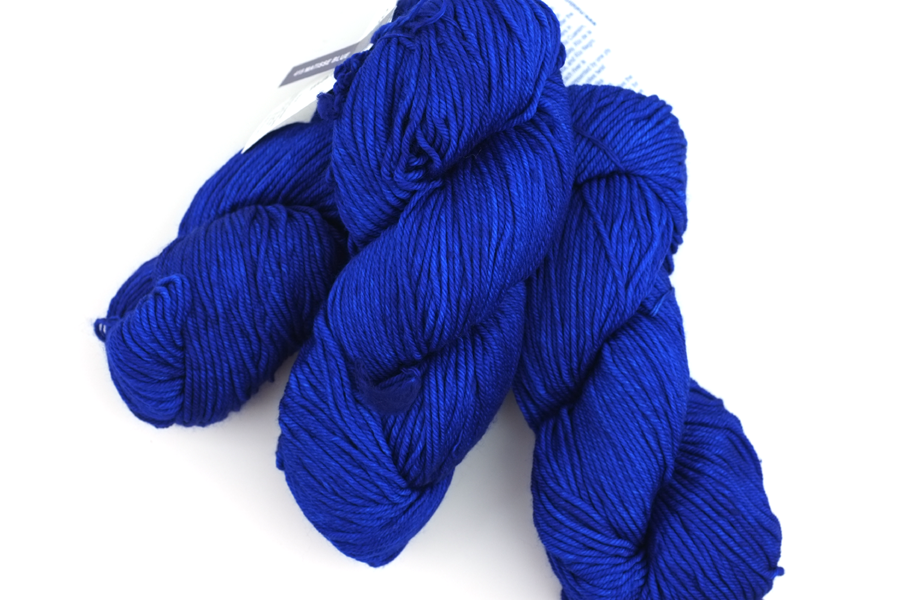 Malabrigo Rios in color Matisse Blue, Merino Wool Worsted Weight Knitting Yarn, brilliant electric blue, #415 - Purple Sage Yarns