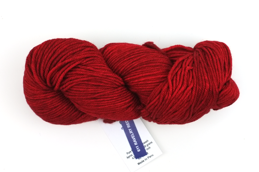Malabrigo Rios in color Ravelry Red, Merino Wool Worsted Weight Knitting Yarn, pure red, #611 - Purple Sage Yarns