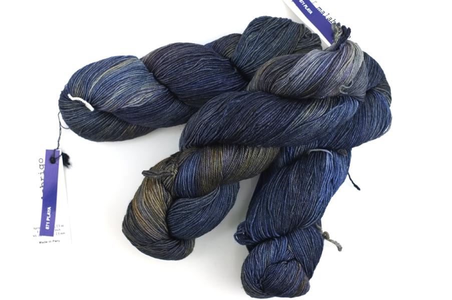 Malabrigo Sock in color Playa, Fingering Weight Merino Wool Knitting Yarn, grays and blues, #871 - Purple Sage Yarns