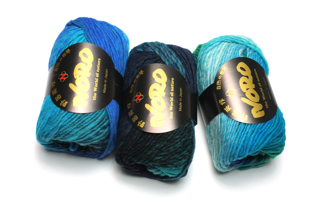 Noro Kureyon Color 429, Worsted Weight 100% Wool Knitting Yarn, lots of blue from Purple Sage Yarns