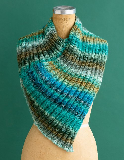 Noro Veronika Cowl from Silk Garden, free digital knitting pattern download from Purple Sage Yarns