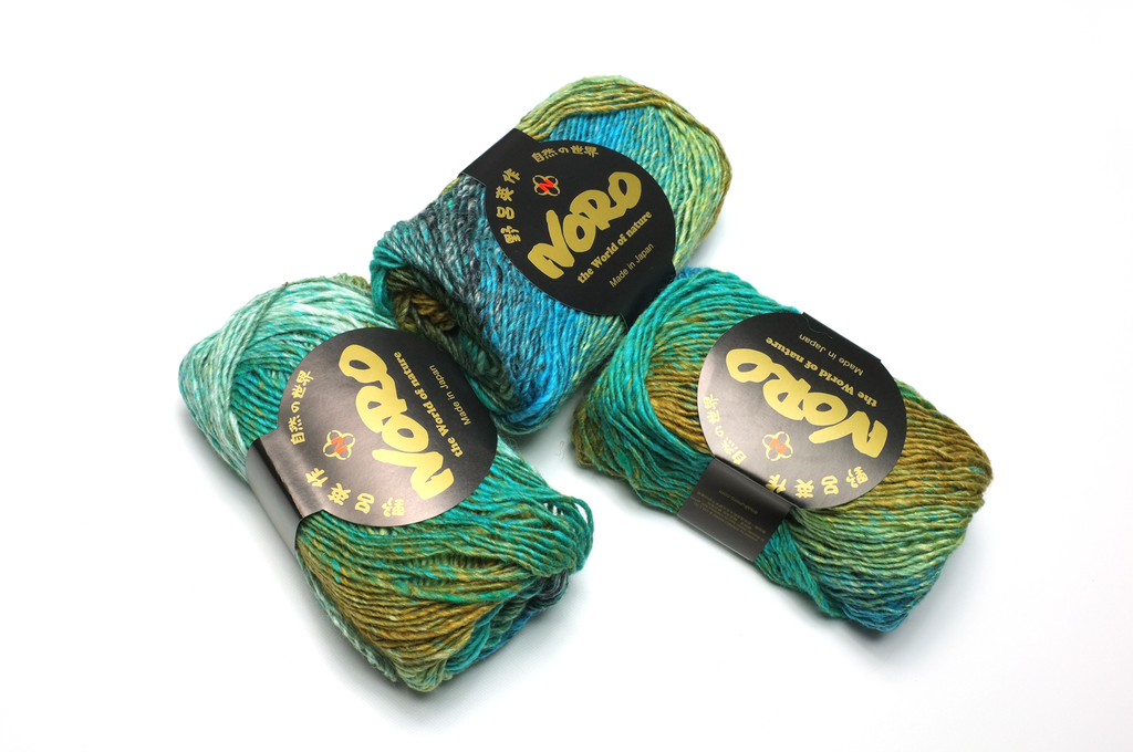 Noro Silk Garden Color 470, Silk Mohair Wool Aran Weight Knitting Yarn, greens, turquoise from Purple Sage Yarns