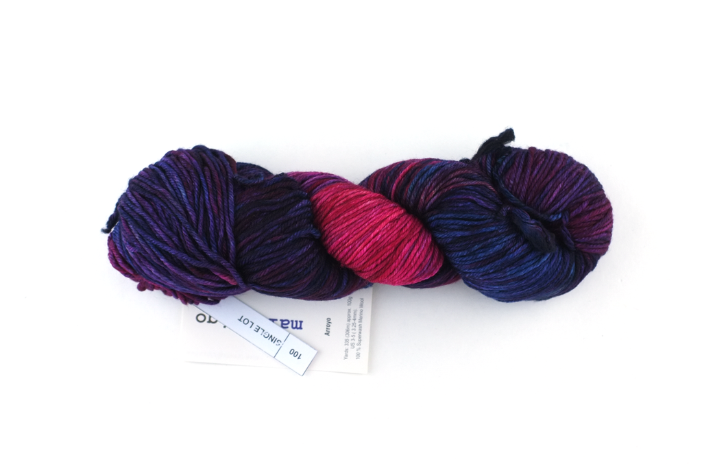 Malabrigo Arroyo sample sale, purple, berry shades, Sport Weight Merino Wool Knitting Yarn from Purple Sage Yarns