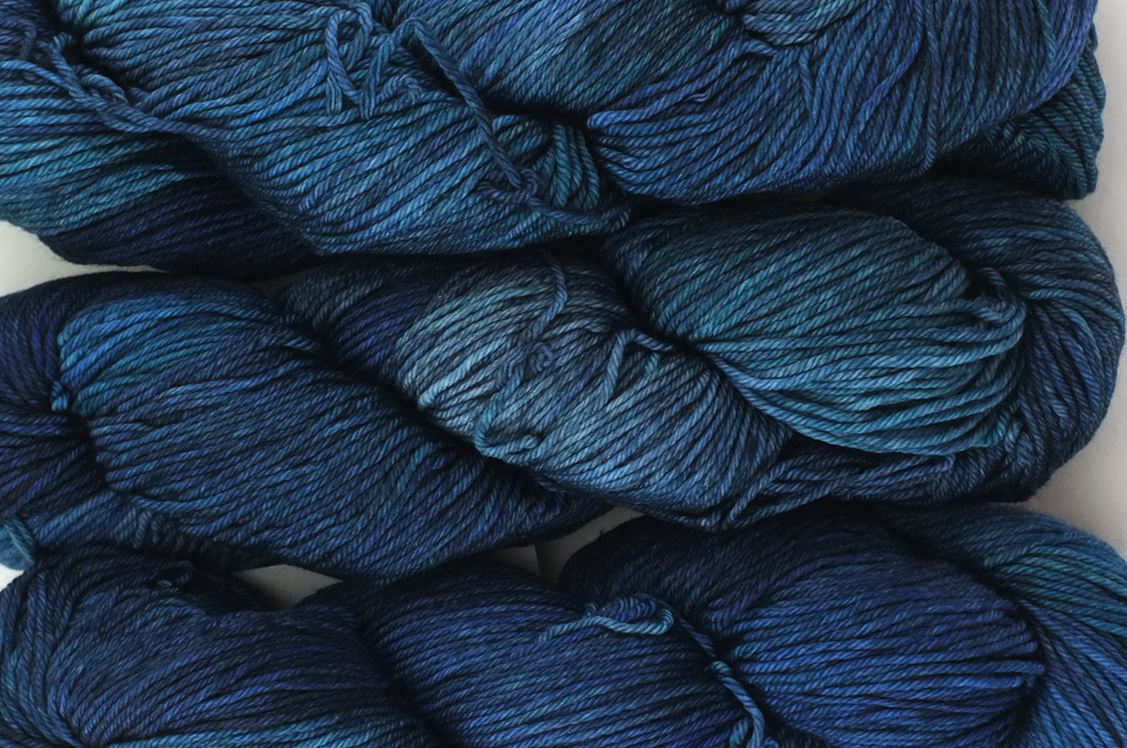 Malabrigo Arroyo in color Regatta Blue, Sport Weight Merino Wool Knitting Yarn, dark blues, #134 - Purple Sage Yarns