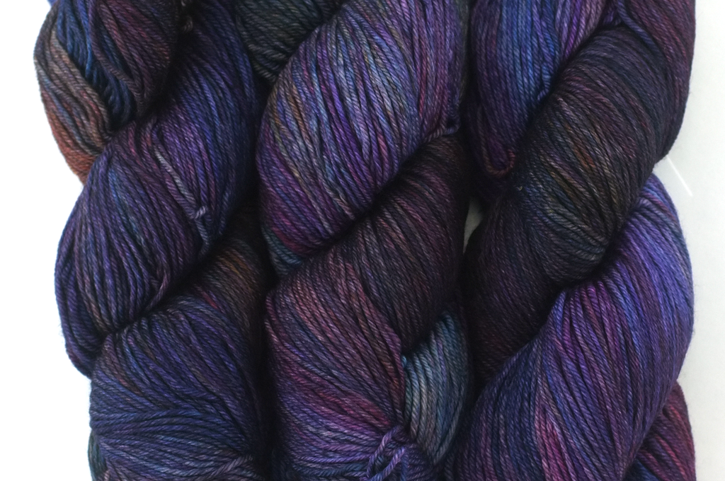 Malabrigo Arroyo in color Talisman, Sport Weight Merino Wool Knitting Yarn, purples, olive, #249 - Purple Sage Yarns