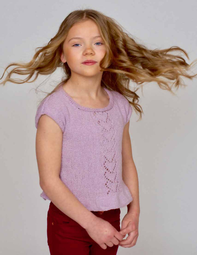 Ayla Lace Top for girls in Hempathy - Free Download from Purple Sage Yarns
