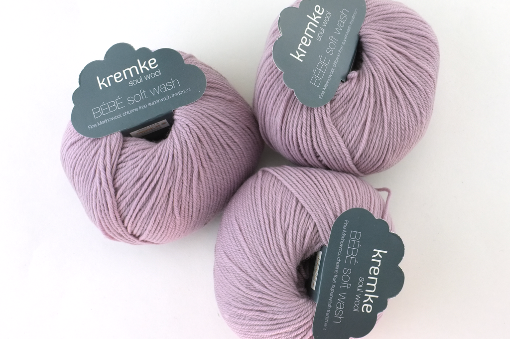 Bébé Soft Wash Baby Yarn, Dusty Pink, medium pink, sport weight superwash merino wool from Purple Sage Yarns