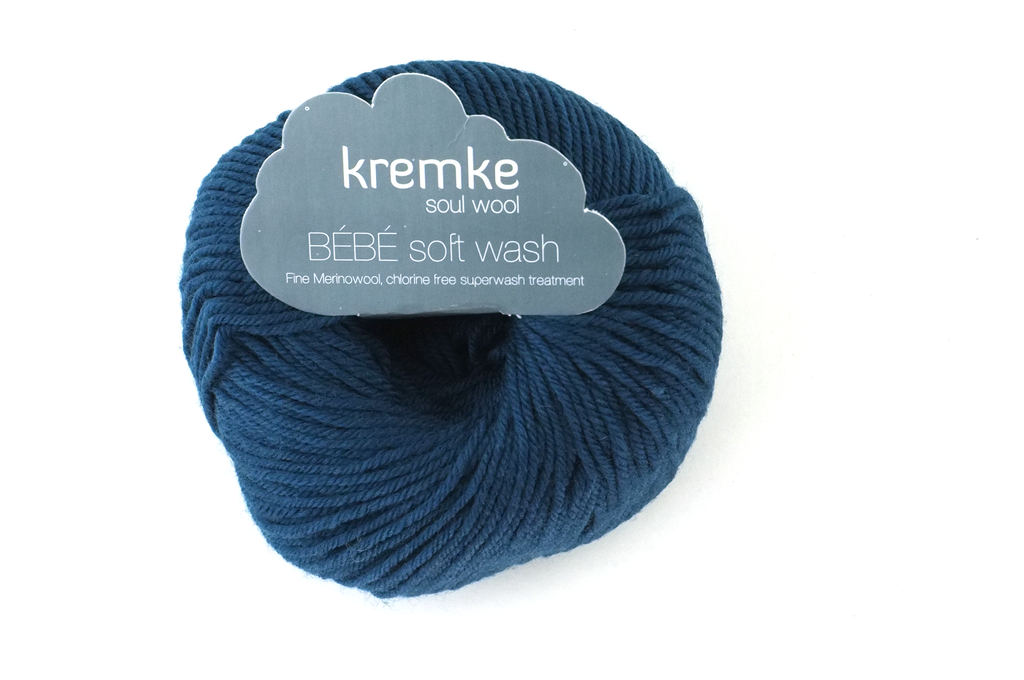 Bébé Soft Wash Baby Yarn, Indigo, dark blue, sport weight superwash merino wool from Purple Sage Yarns