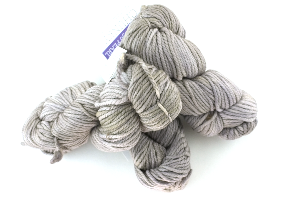 Malabrigo Chunky in color Pearl, Bulky Weight Merino Wool Knitting Yarn, pale light gray, #036 - Purple Sage Yarns