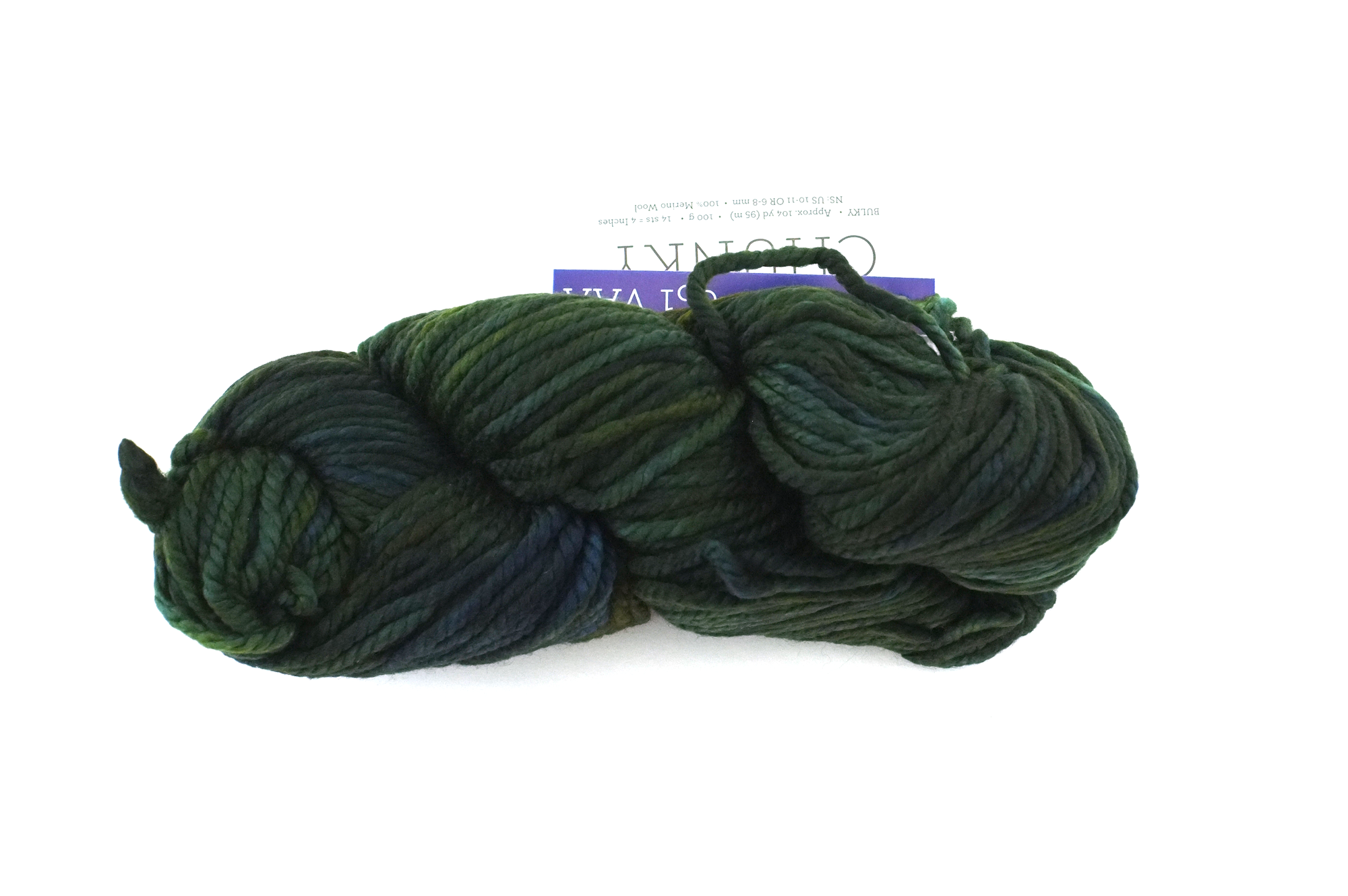 Malabrigo Chunky in color VAA, Bulky Weight Merino Wool Knitting Yarn, dark green medley, #051 - Purple Sage Yarns