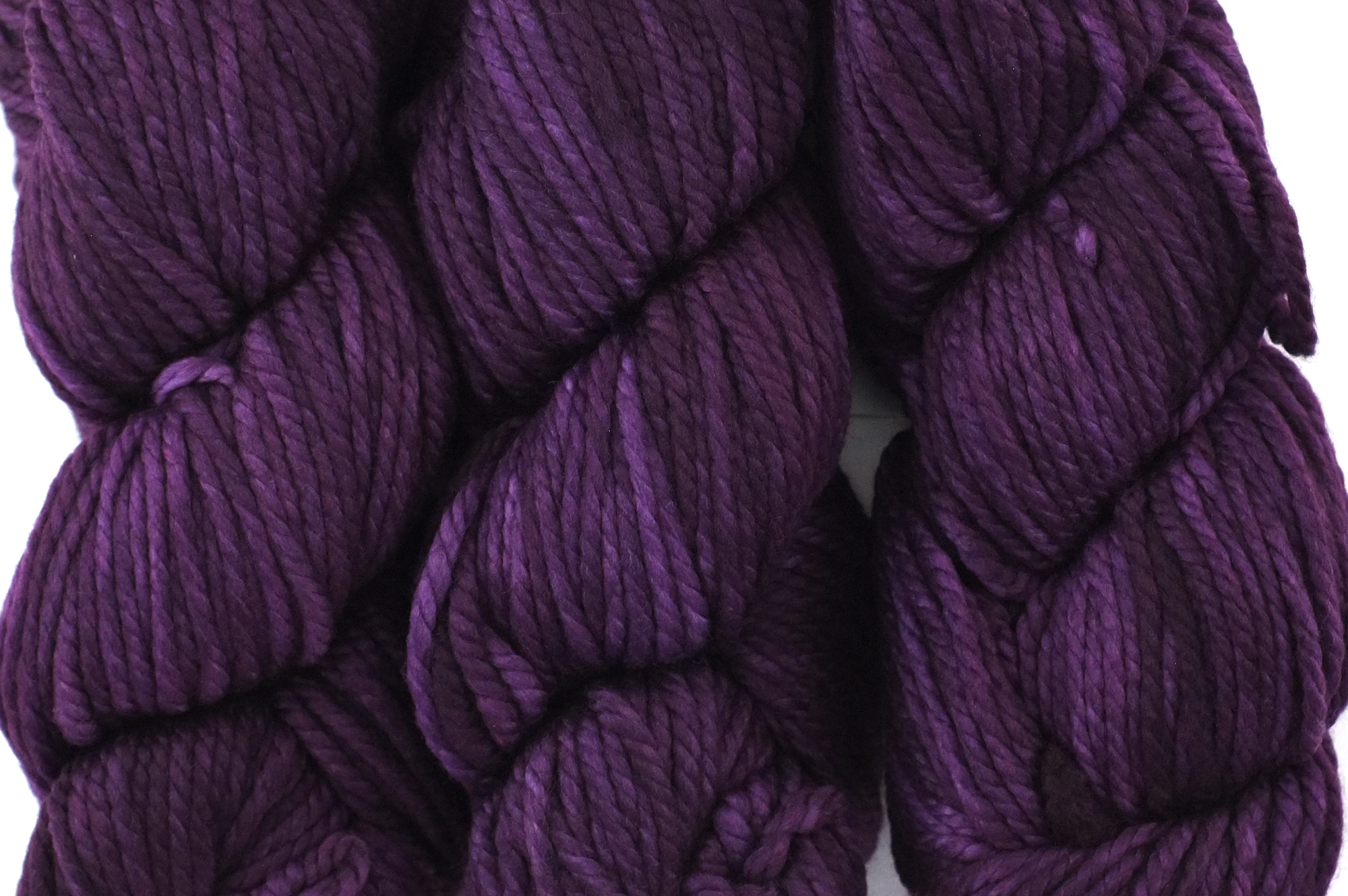 Malabrigo Chunky in color Uva, Bulky Weight Merino Wool Knitting Yarn, dark grape purple, #073 - Purple Sage Yarns