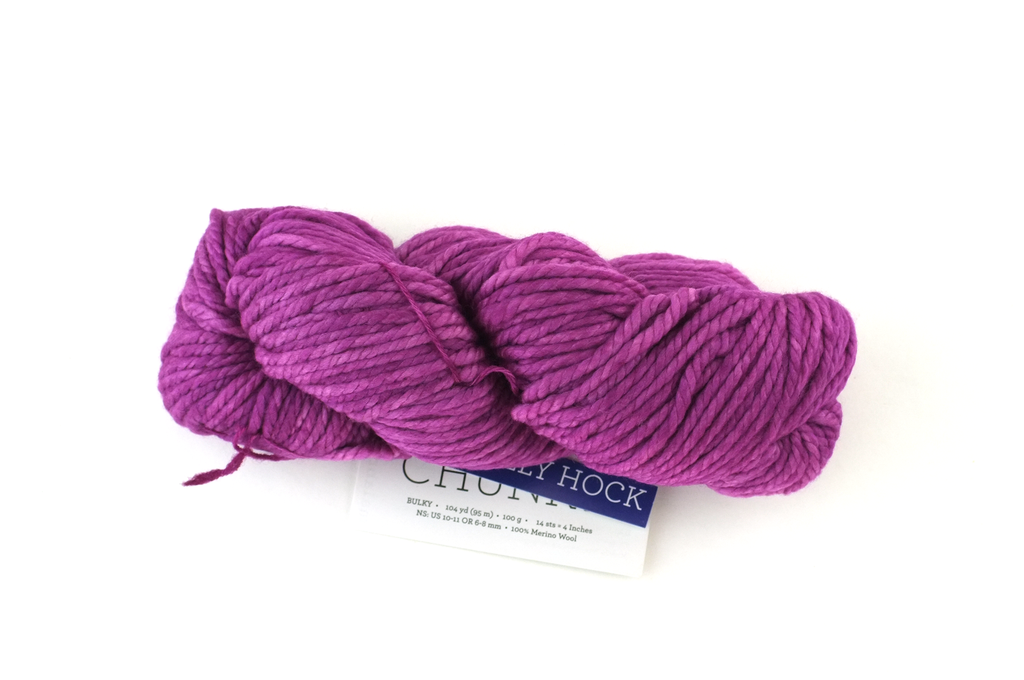 Malabrigo Chunky in color Hollyhock, Bulky Weight Merino Wool Knitting Yarn, deep intense magenta pink, #148 - Purple Sage Yarns